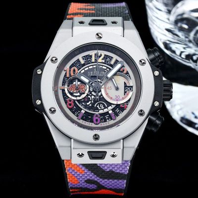 HUBLOT Factory Black/ White Stainless Steel Case Watch 